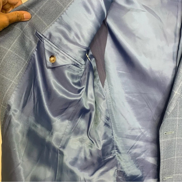 Lauren Ralph Lauren Wool Silk Blend Blue Contemporary Blazer Size 39R - Picture 8 of 14